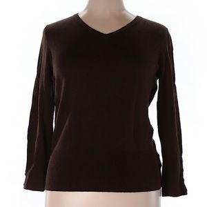 🌻 3/$35 JM Collection Brown V Neck Sweater Large